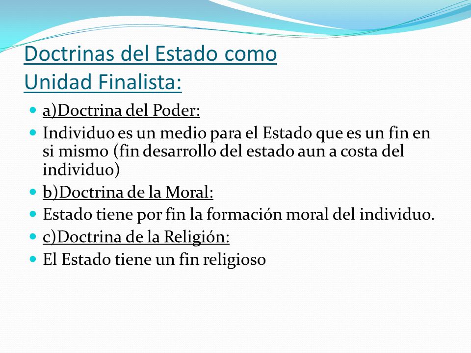 Doctrinas del Estado como Unidad Finalista: