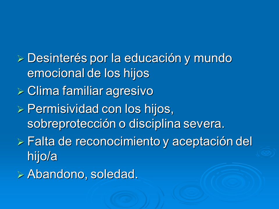 Desinterés por la educación y mundo emocional de los hijos