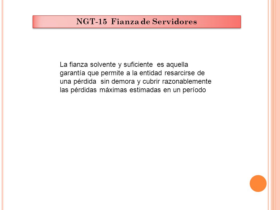 NGT-15 Fianza de Servidores