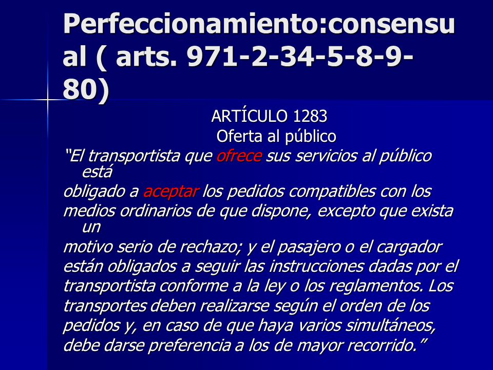 Perfeccionamiento:consensual ( arts )