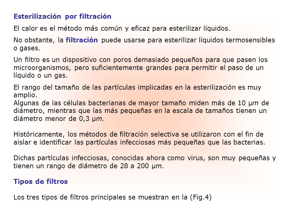 Esterilización por filtración