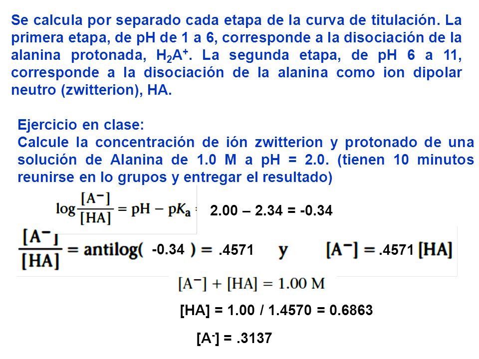 Se calcula por separado cada etapa de la curva de titulación