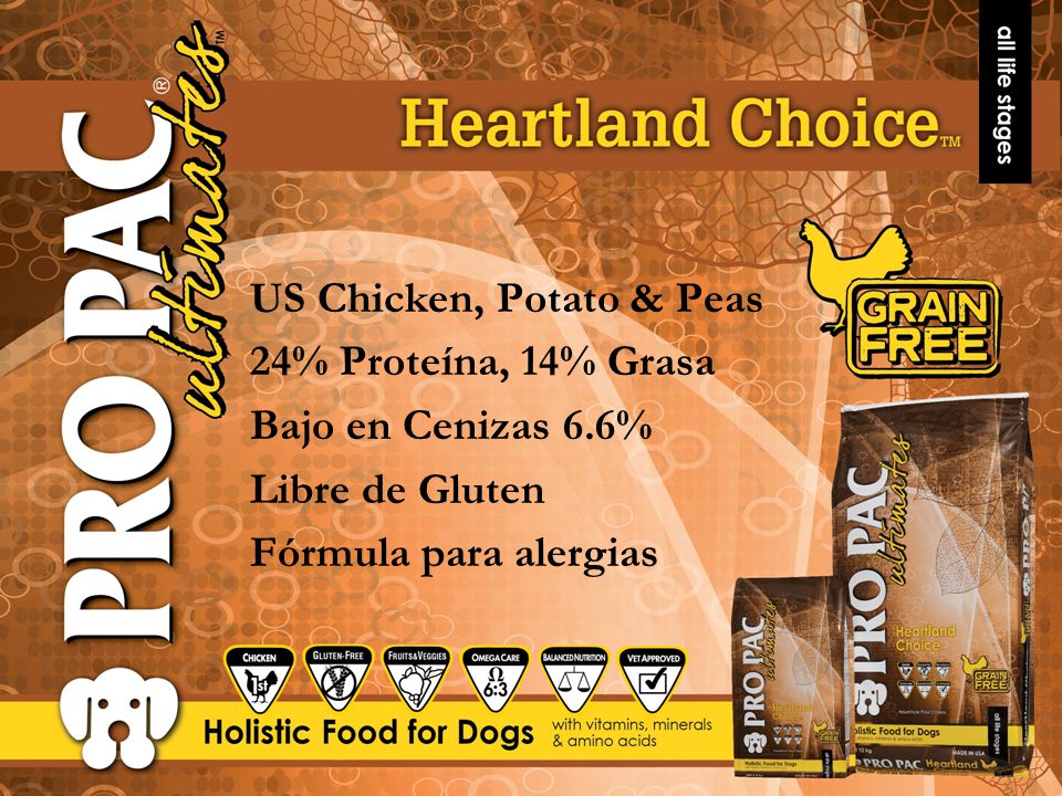 US Chicken, Potato & Peas 24% Proteína, 14% Grasa Bajo en Cenizas 6