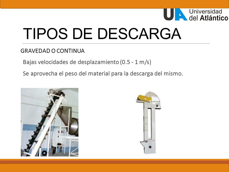 TIPOS DE DESCARGA GRAVEDAD O CONTINUA