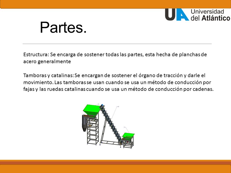 Partes. Estructura: Se encarga de sostener todas las partes, esta hecha de planchas de acero generalmente.