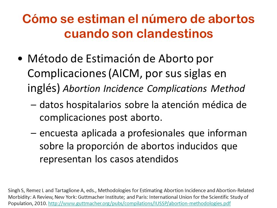 Cómo se estiman el número de abortos cuando son clandestinos