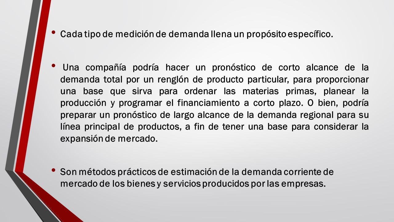 Cada tipo de medición de demanda llena un propósito específico.