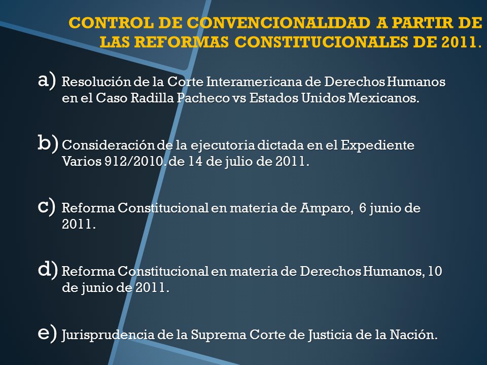 CONTROL DE CONVENCIONALIDAD A PARTIR DE LAS REFORMAS CONSTITUCIONALES DE 2011.