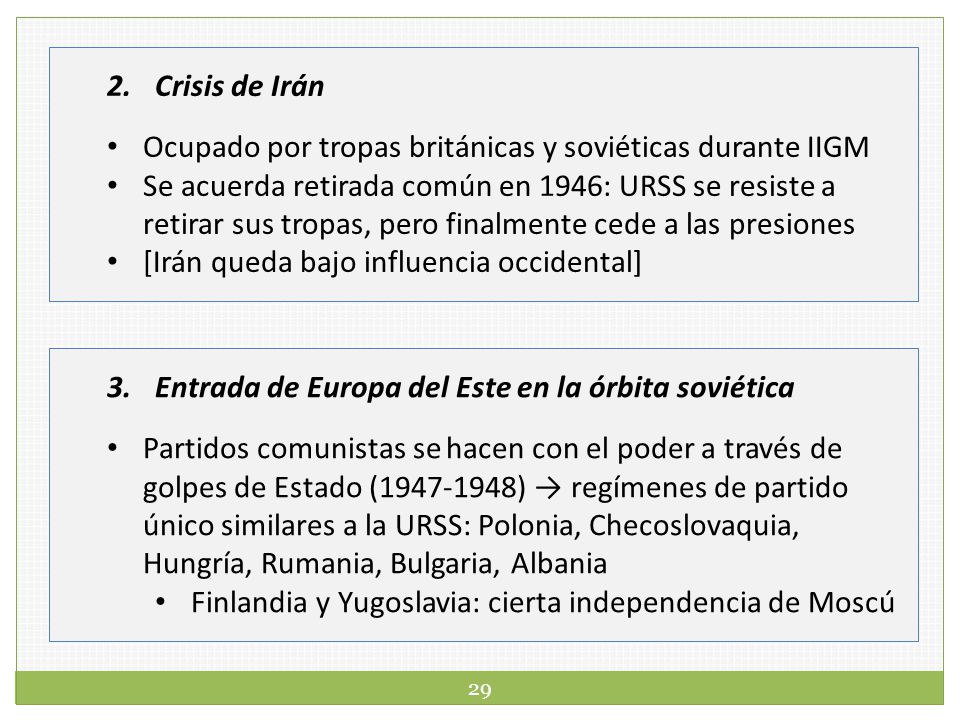 Crisis de Irán Ocupado por tropas británicas y soviéticas durante IIGM.