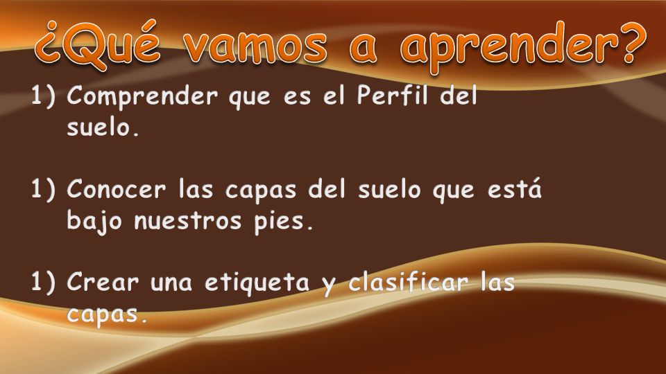 ¿Qué vamos a aprender Comprender que es el Perfil del suelo.