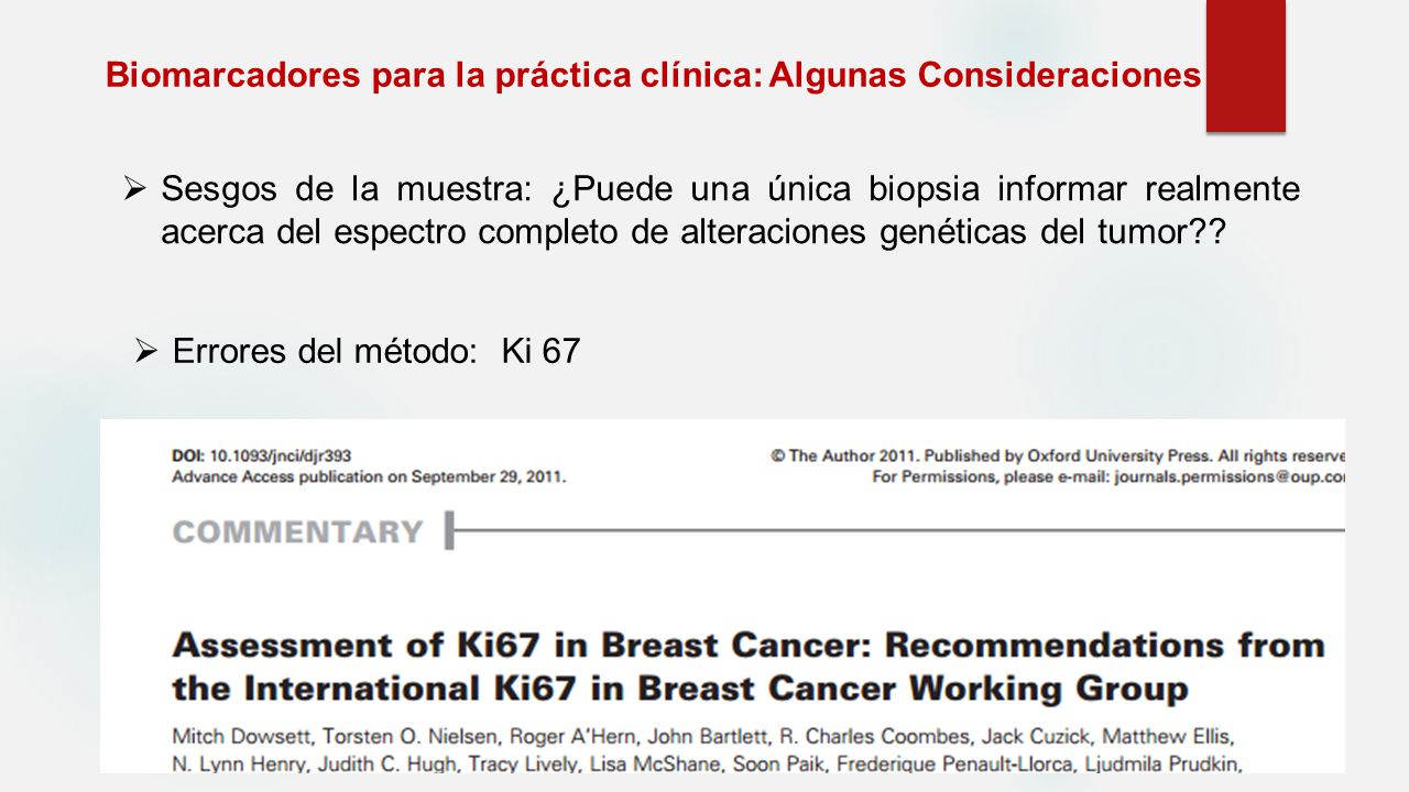 Biomarcadores para la práctica clínica: Algunas Consideraciones