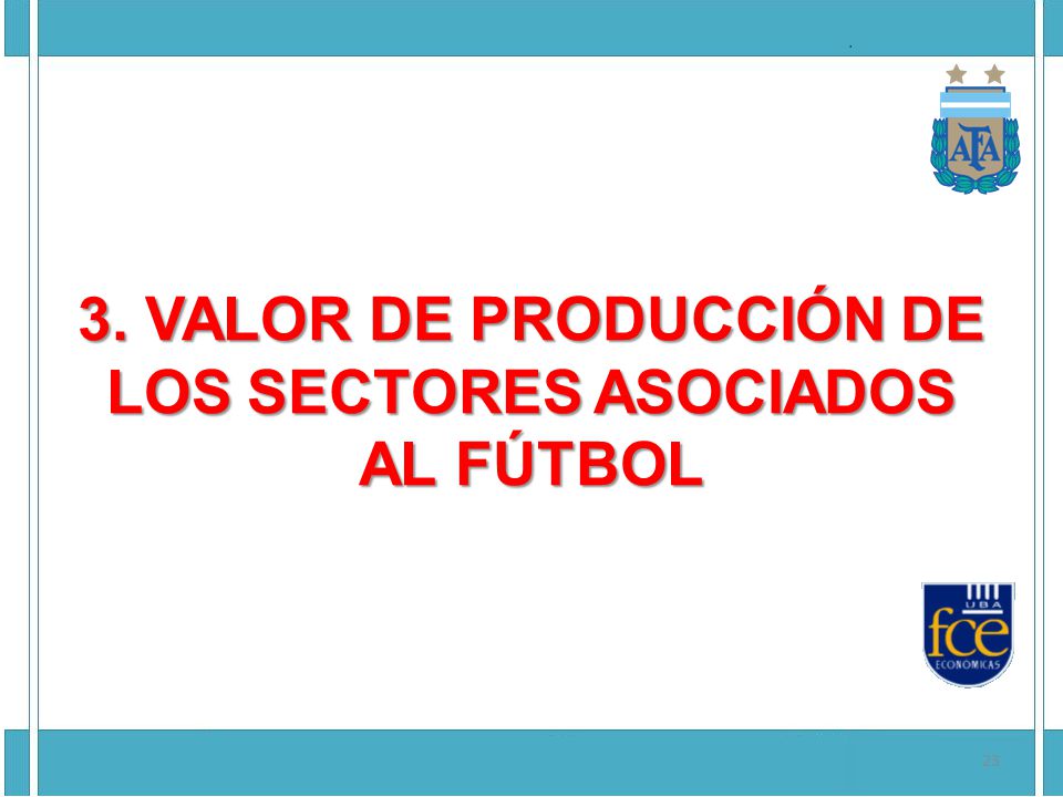 3. VALOR DE PRODUCCIÓN DE LOS SECTORES ASOCIADOS AL FÚTBOL