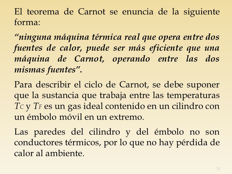El teorema de Carnot se enuncia de la siguiente forma: