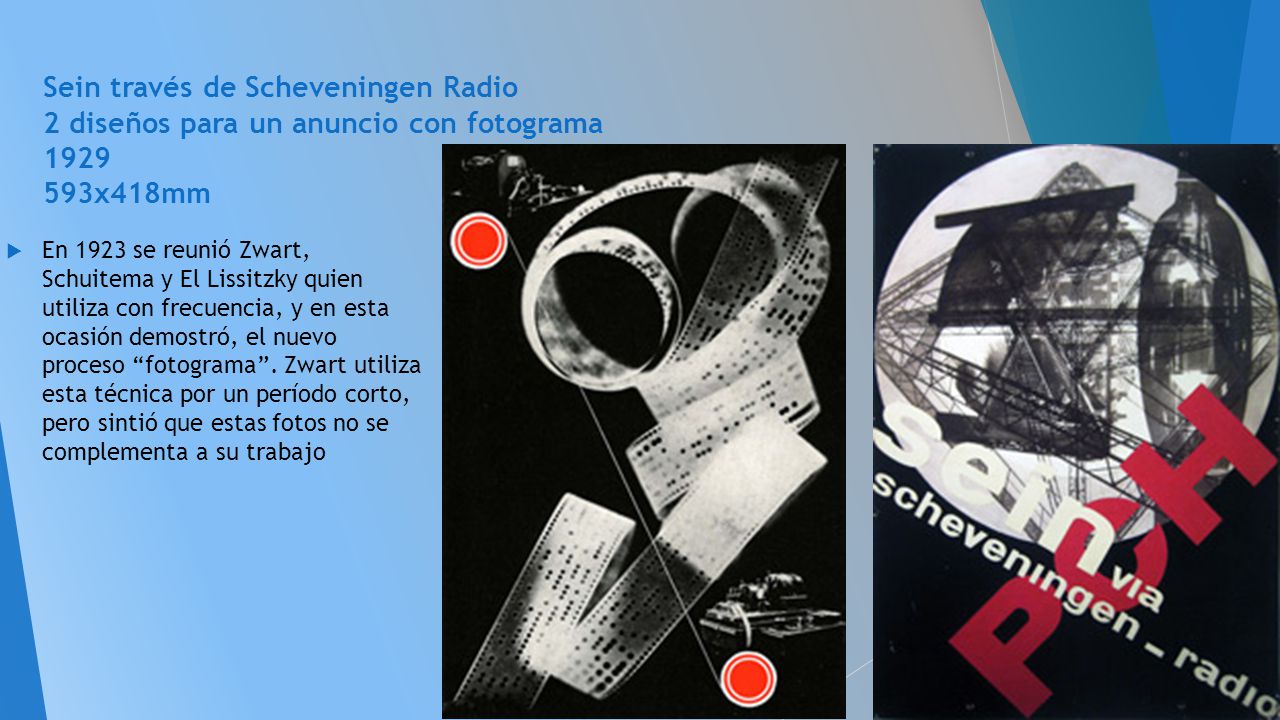 Sein través de Scheveningen Radio 2 diseños para un anuncio con fotograma x418mm
