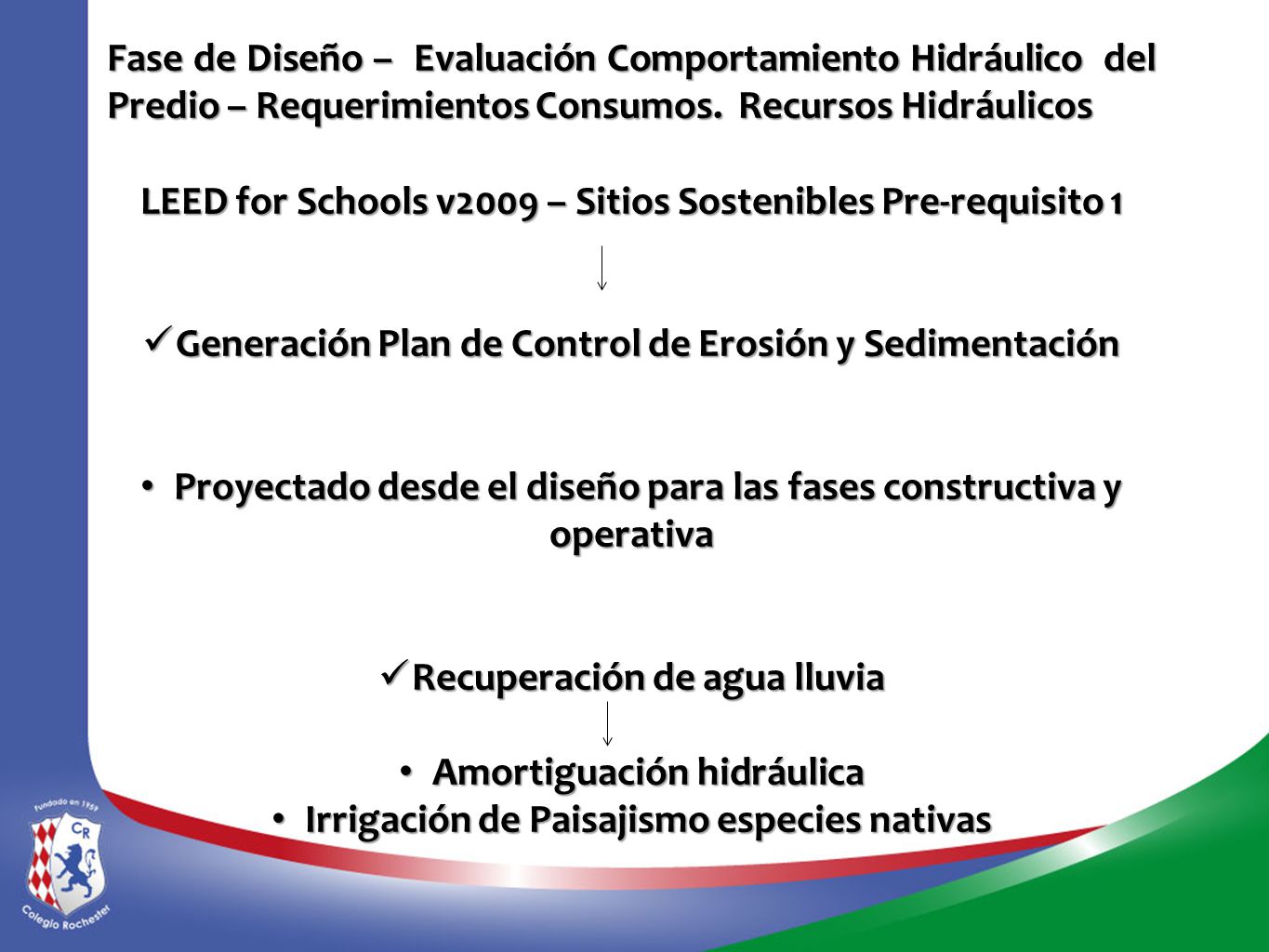 LEED for Schools v2009 – Sitios Sostenibles Pre-requisito 1