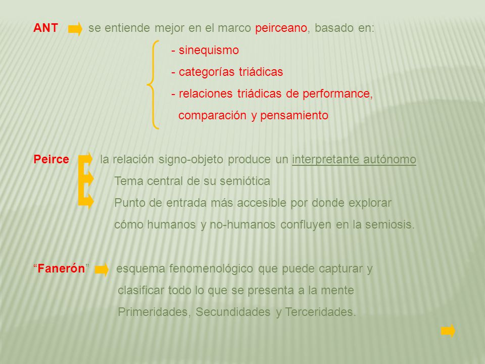 ANT se entiende mejor en el marco peirceano, basado en:
