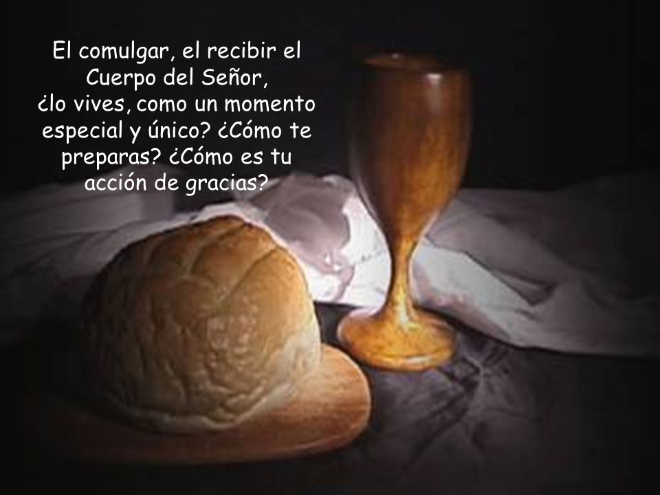 El comulgar, el recibir el Cuerpo del Señor, ¿lo vives, como un momento especial y único.