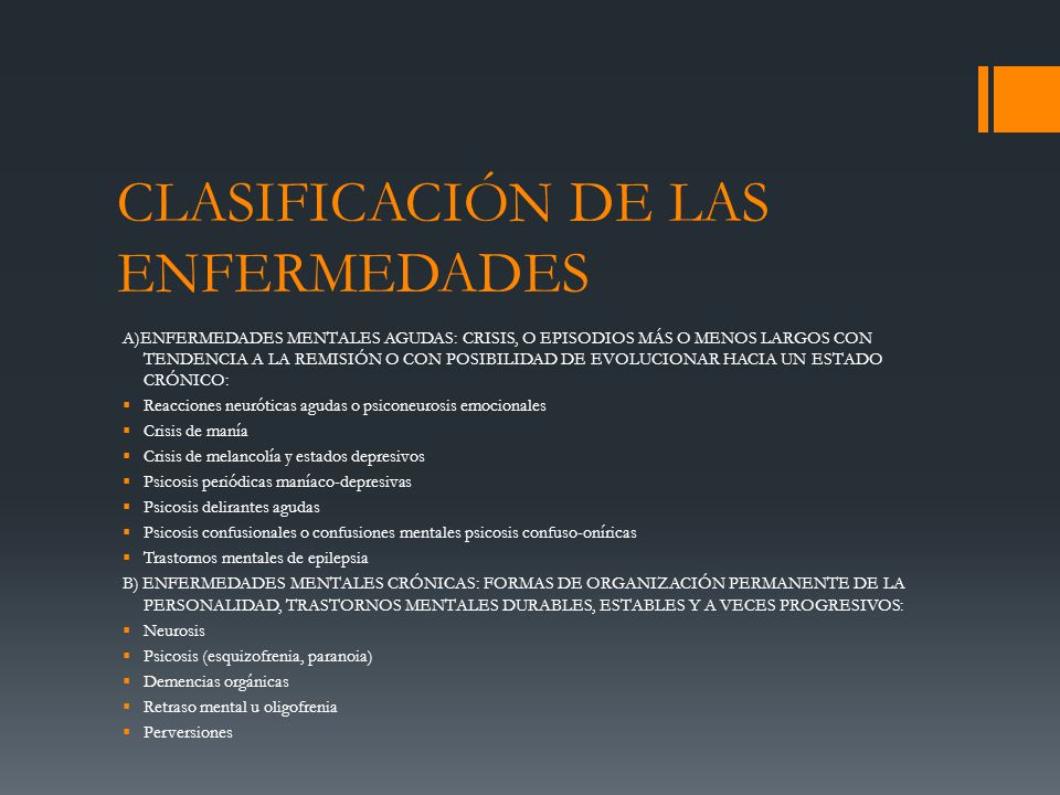CLASIFICACIÓN DE LAS ENFERMEDADES