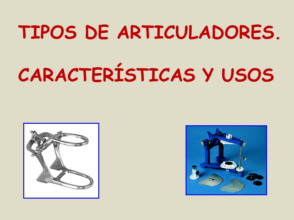 TIPOS DE ARTICULADORES. CARACTERÍSTICAS Y USOS