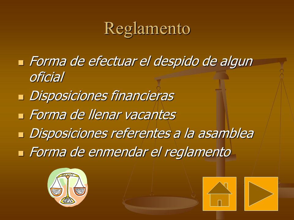 Reglamento Forma de efectuar el despido de algun oficial