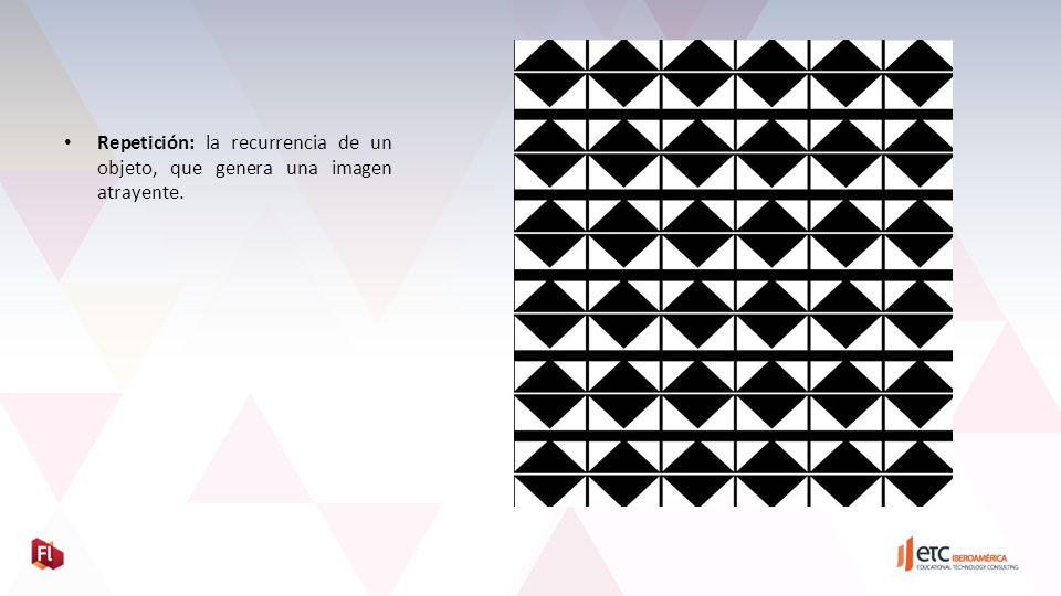 Repetición: la recurrencia de un objeto, que genera una imagen atrayente.