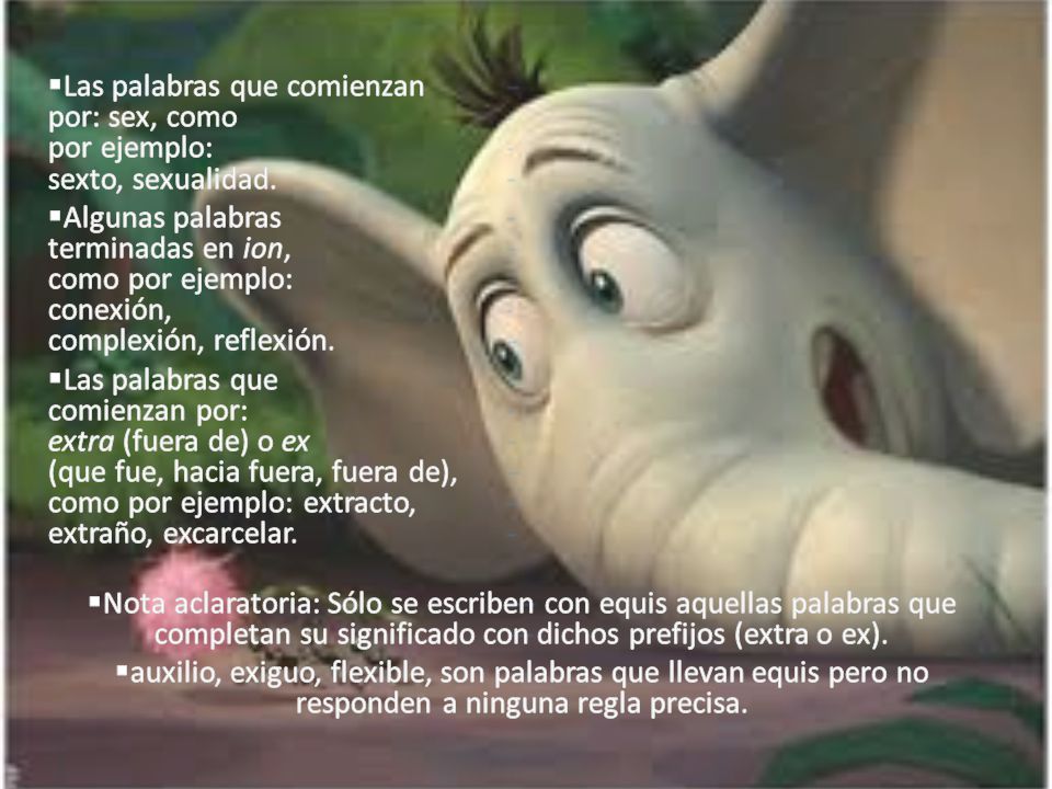 Las palabras que comienzan. por: sex, como. por ejemplo: