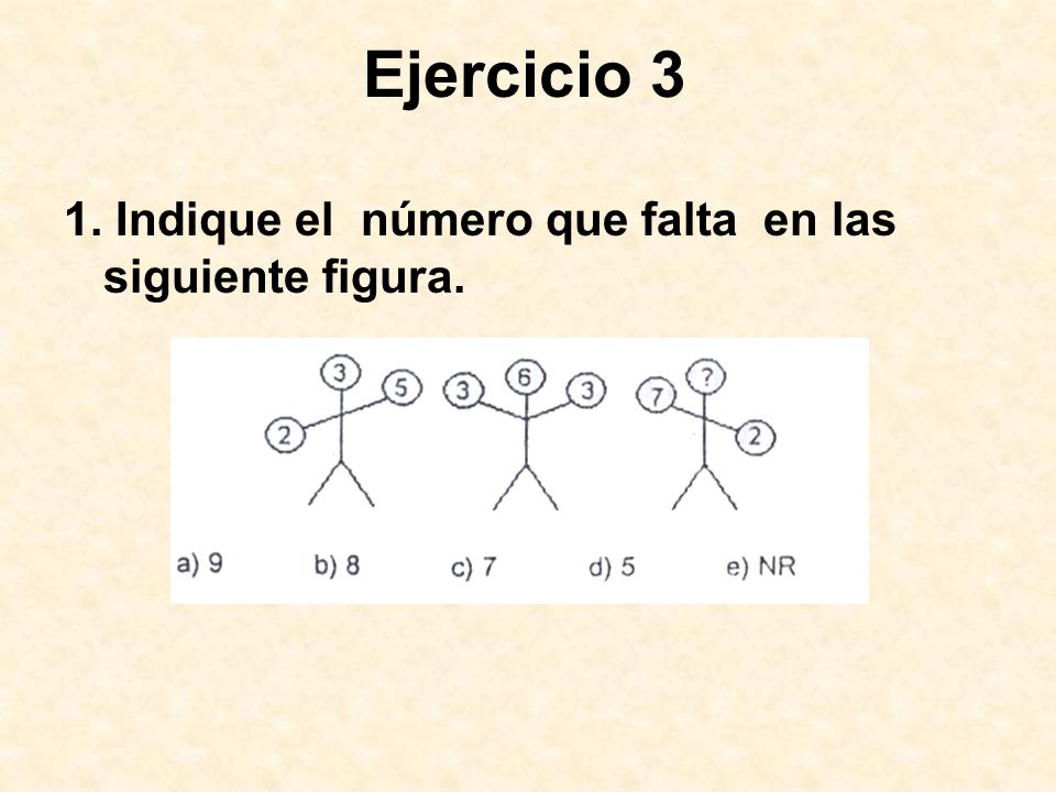 Ejercicio 3 1. Indique el número que falta en las siguiente figura.