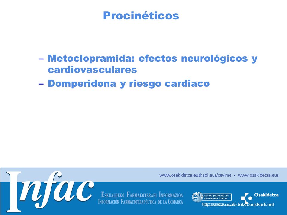 Procinéticos Metoclopramida: efectos neurológicos y cardiovasculares