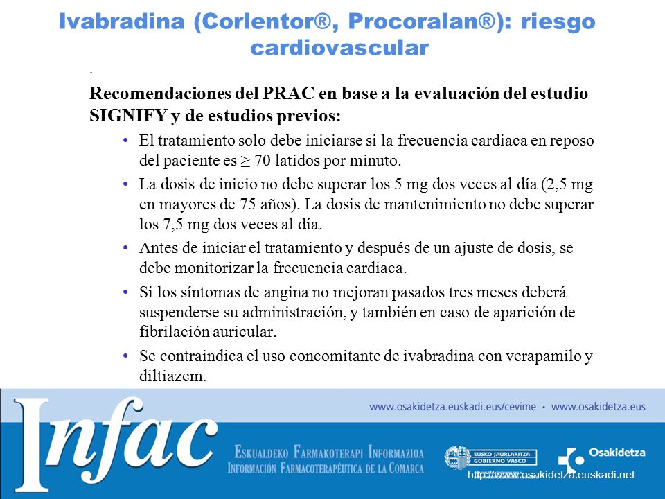 Ivabradina (Corlentor®, Procoralan®): riesgo cardiovascular
