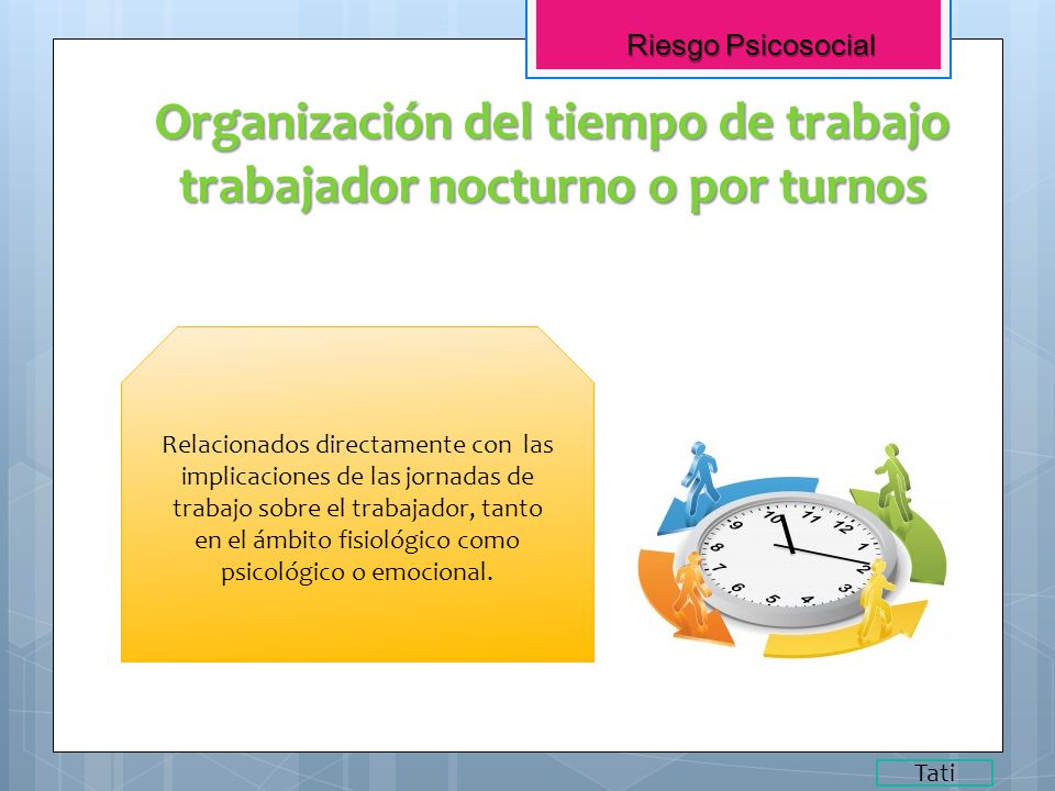 Organización del tiempo de trabajo trabajador nocturno o por turnos