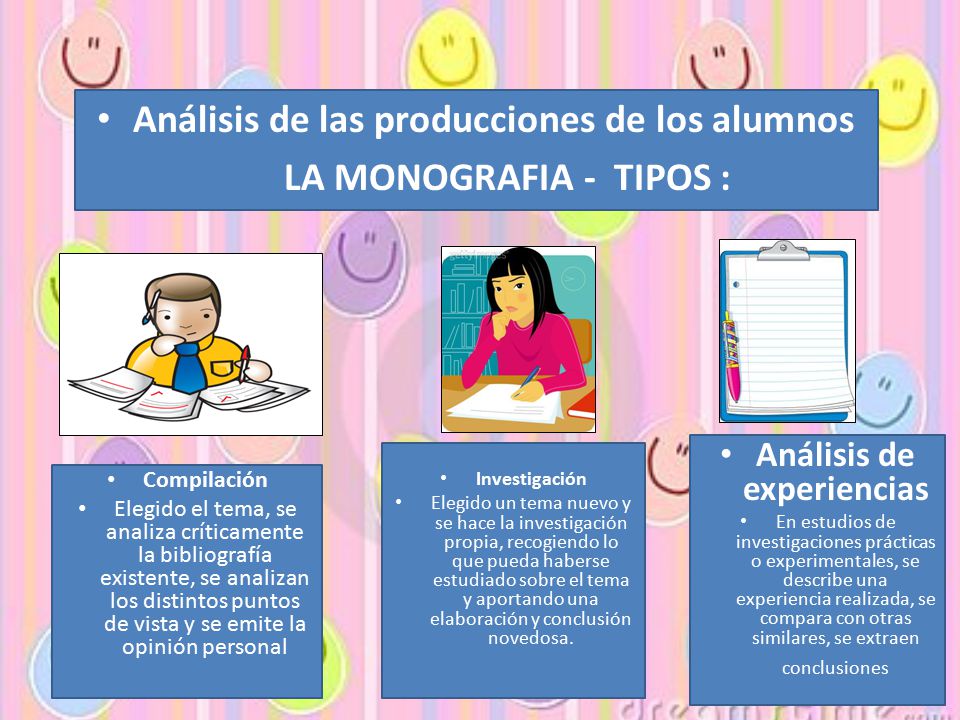 Análisis de las producciones de los alumnos Análisis de experiencias