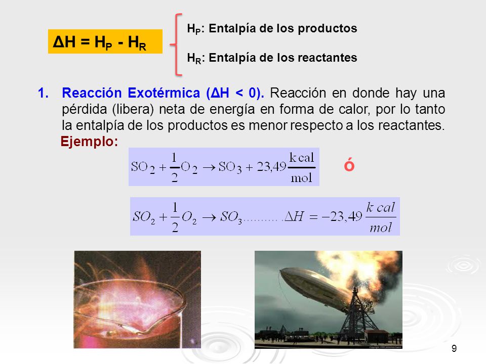 HP: Entalpía de los productos