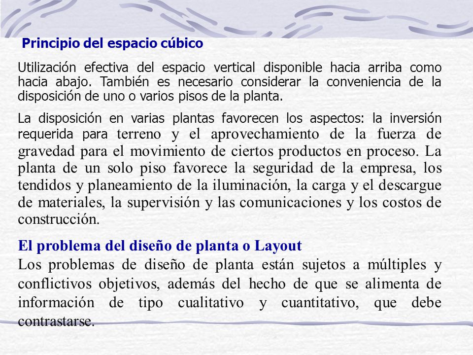 El problema del diseño de planta o Layout