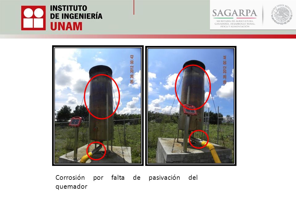 Corrosión por falta de pasivación del quemador