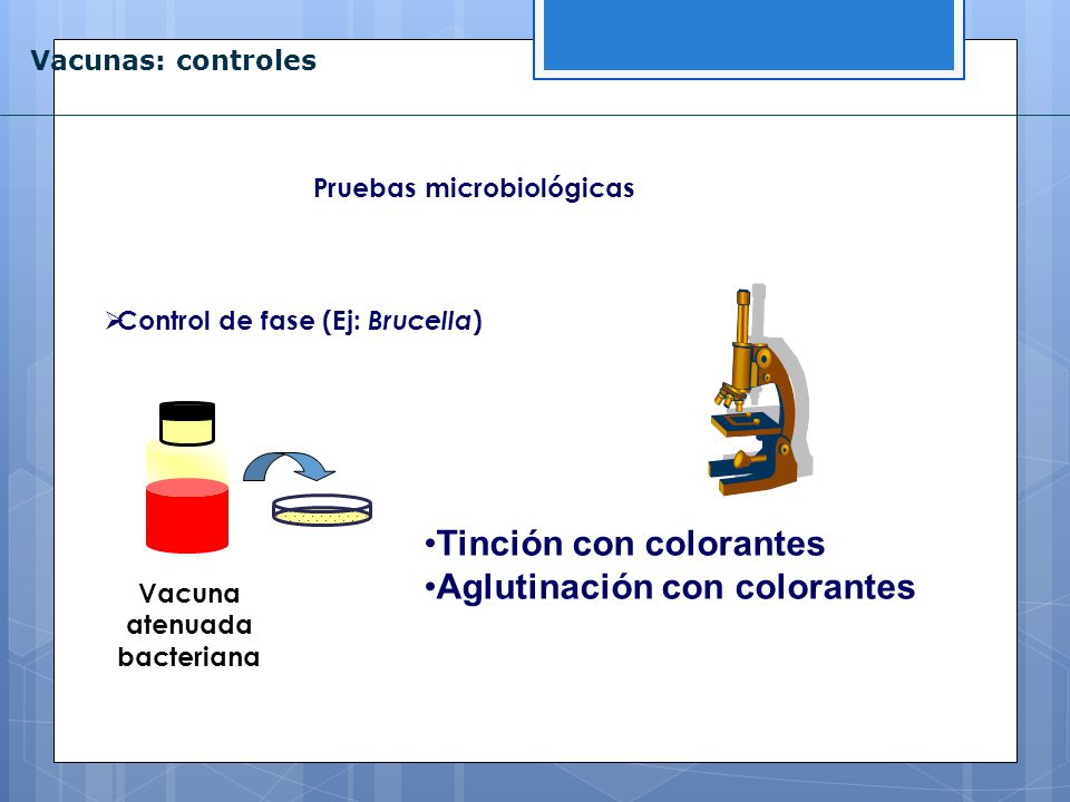 Tinción con colorantes Aglutinación con colorantes