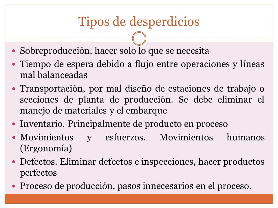 Tipos de desperdicios Sobreproducción, hacer solo lo que se necesita