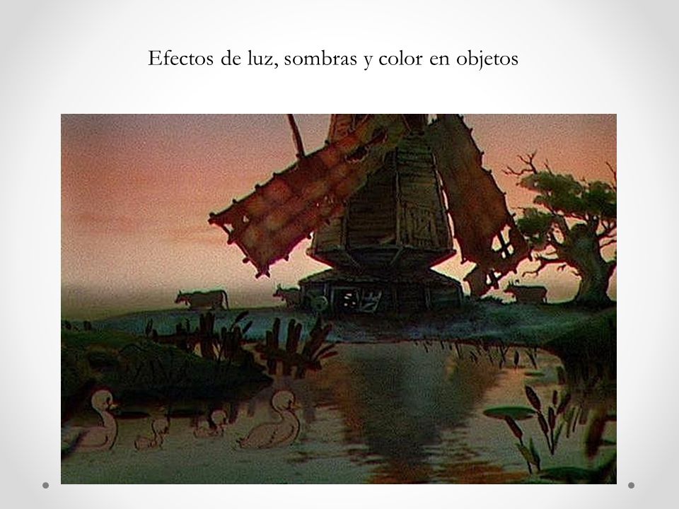 Efectos de luz, sombras y color en objetos