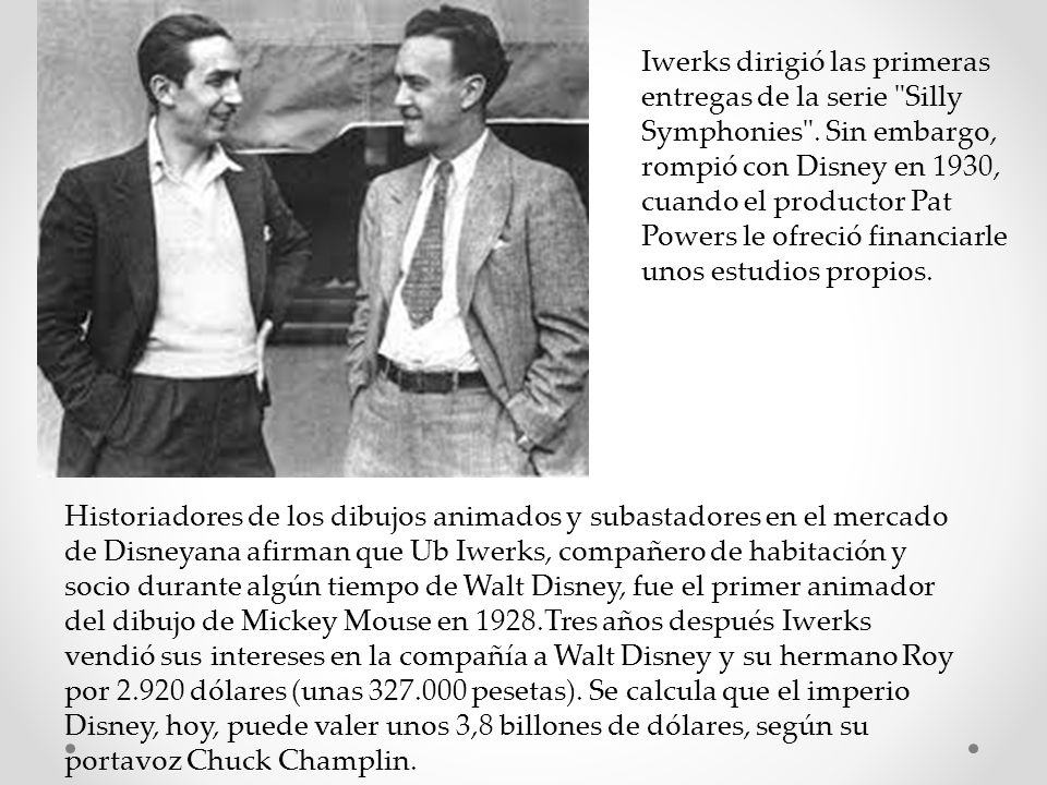 Iwerks dirigió las primeras entregas de la serie Silly Symphonies