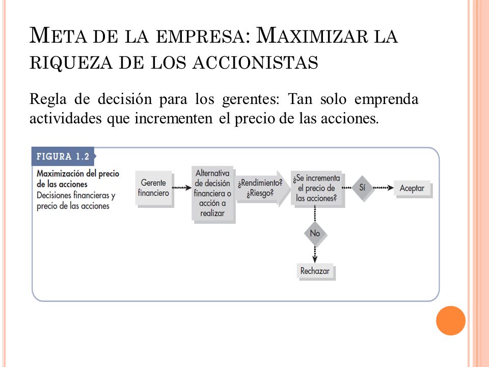 Meta de la empresa: Maximizar la riqueza de los accionistas