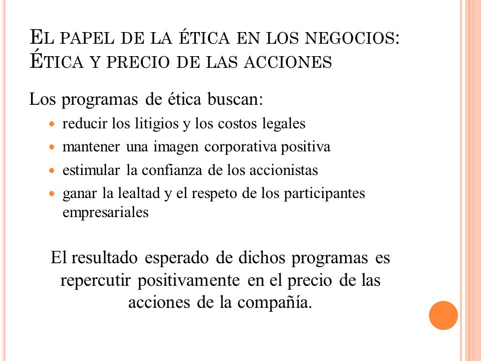 El papel de la ética en los negocios: Ética y precio de las acciones
