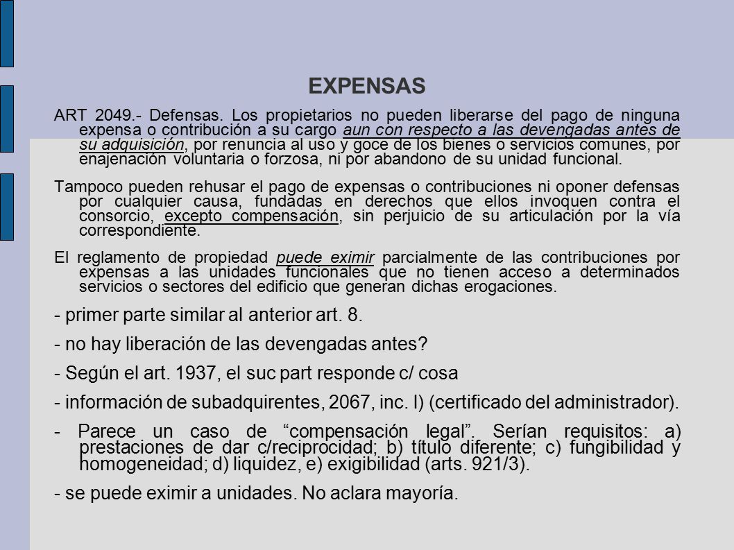 EXPENSAS - primer parte similar al anterior art. 8.