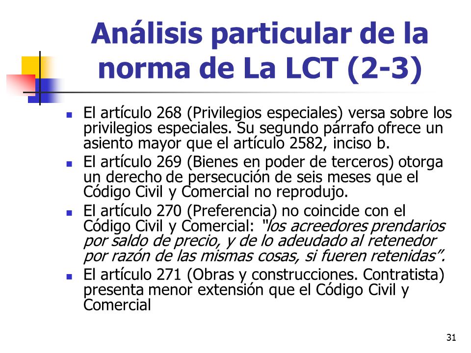 Análisis particular de la norma de La LCT (2-3)