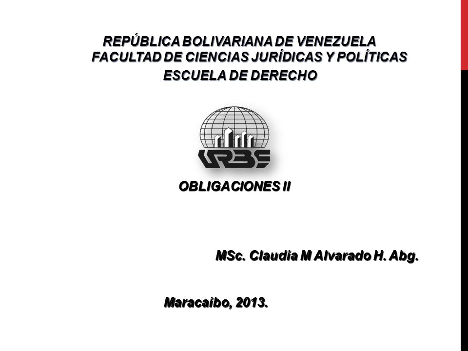 REPÚBLICA BOLIVARIANA DE VENEZUELA FACULTAD DE CIENCIAS JURÍDICAS Y POLÍTICAS