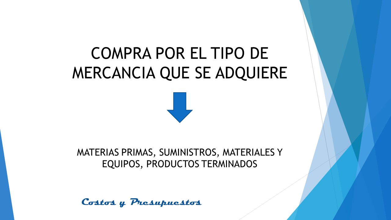 COMPRA POR EL TIPO DE MERCANCIA QUE SE ADQUIERE