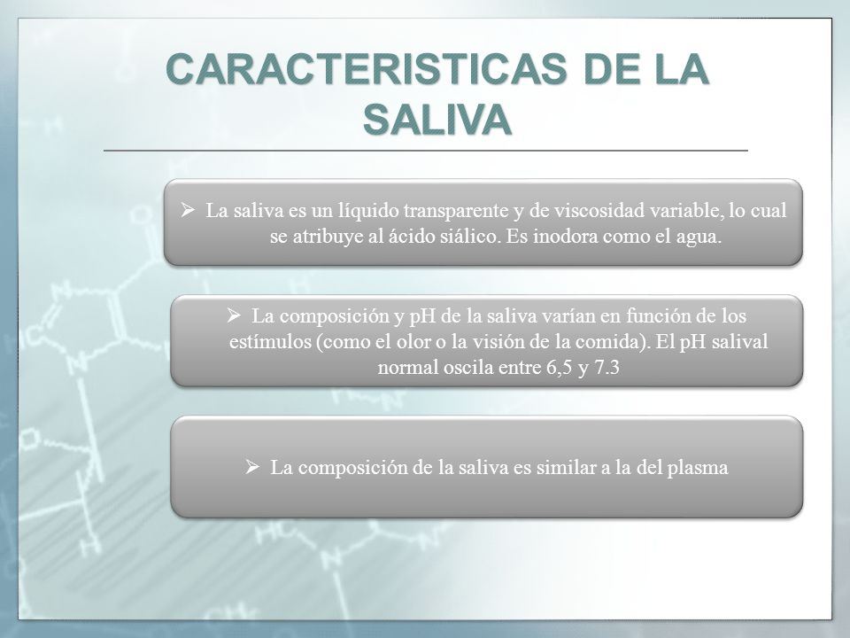 La composición de la saliva es similar a la del plasma