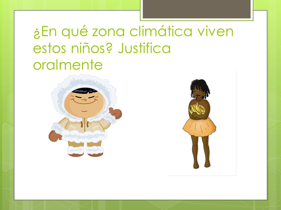 ¿En qué zona climática viven estos niños Justifica oralmente
