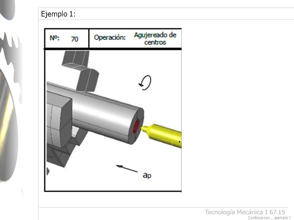Ejemplo 1: Tecnología Mecánica I Continua con ,,, ejemplo 1