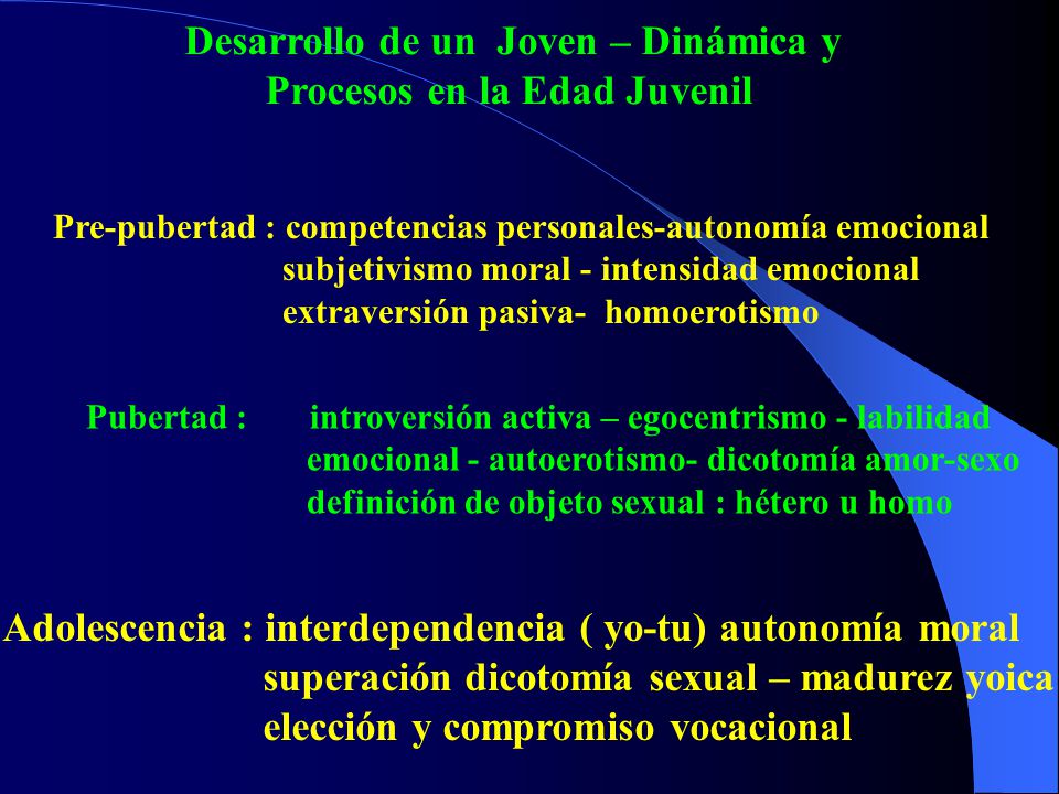 Desarrollo de un Joven – Dinámica y Procesos en la Edad Juvenil