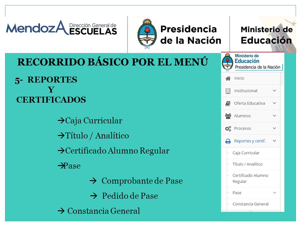 RECORRIDO BÁSICO POR EL MENÚ