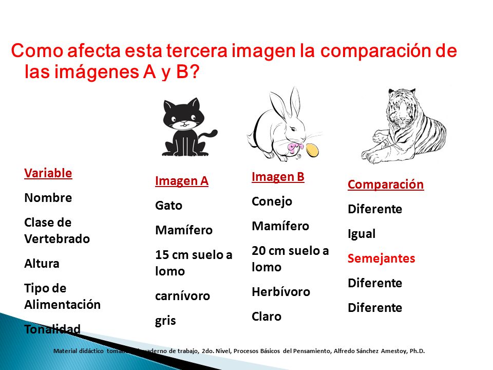 Como afecta esta tercera imagen la comparación de las imágenes A y B